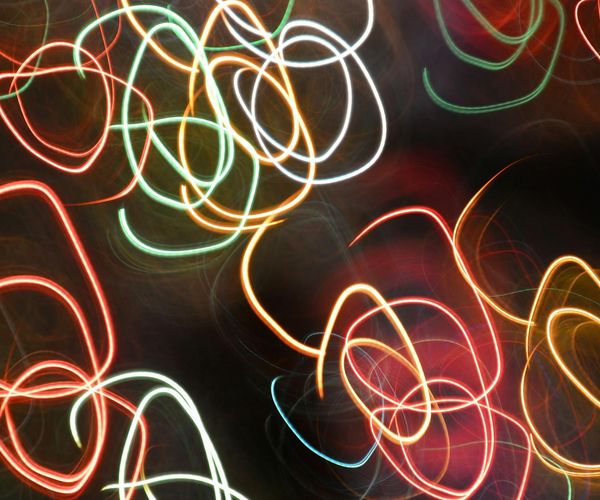 Abstract green neon patterns representing life energy